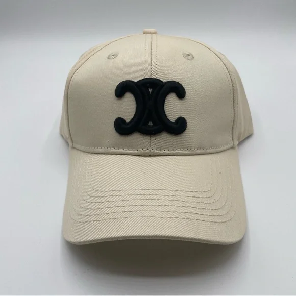 Celine Black Cap with Cream Logo triomphe baseball cap IN COTTON DRILL - BLACK | CELINE main image 4